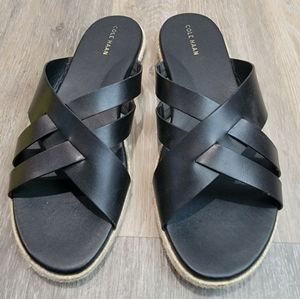 Cole Haan, black sandal flat, size 9, worn only a few times